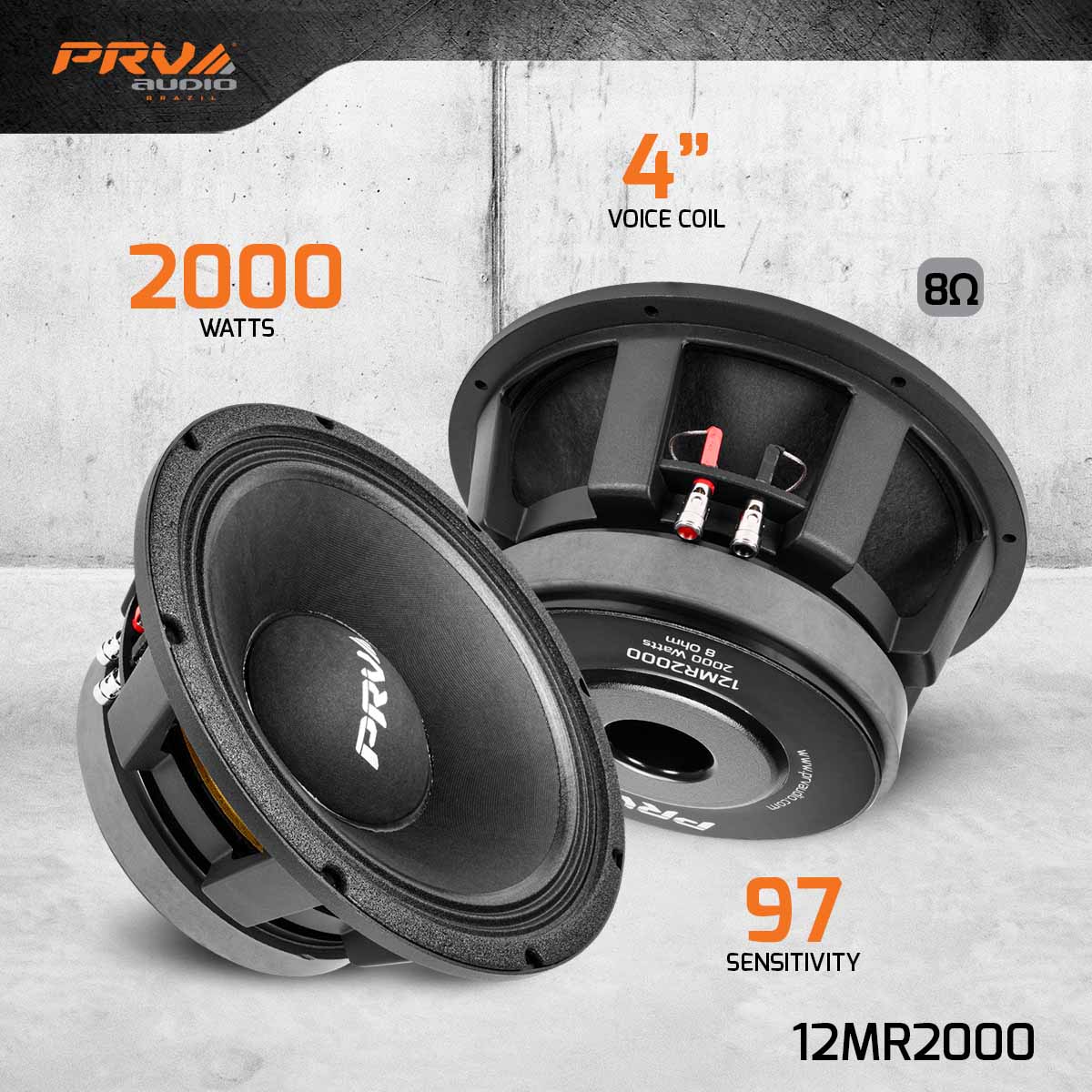 PRV Audio 12MR2000 8 OHM 12" Midrange Speaker