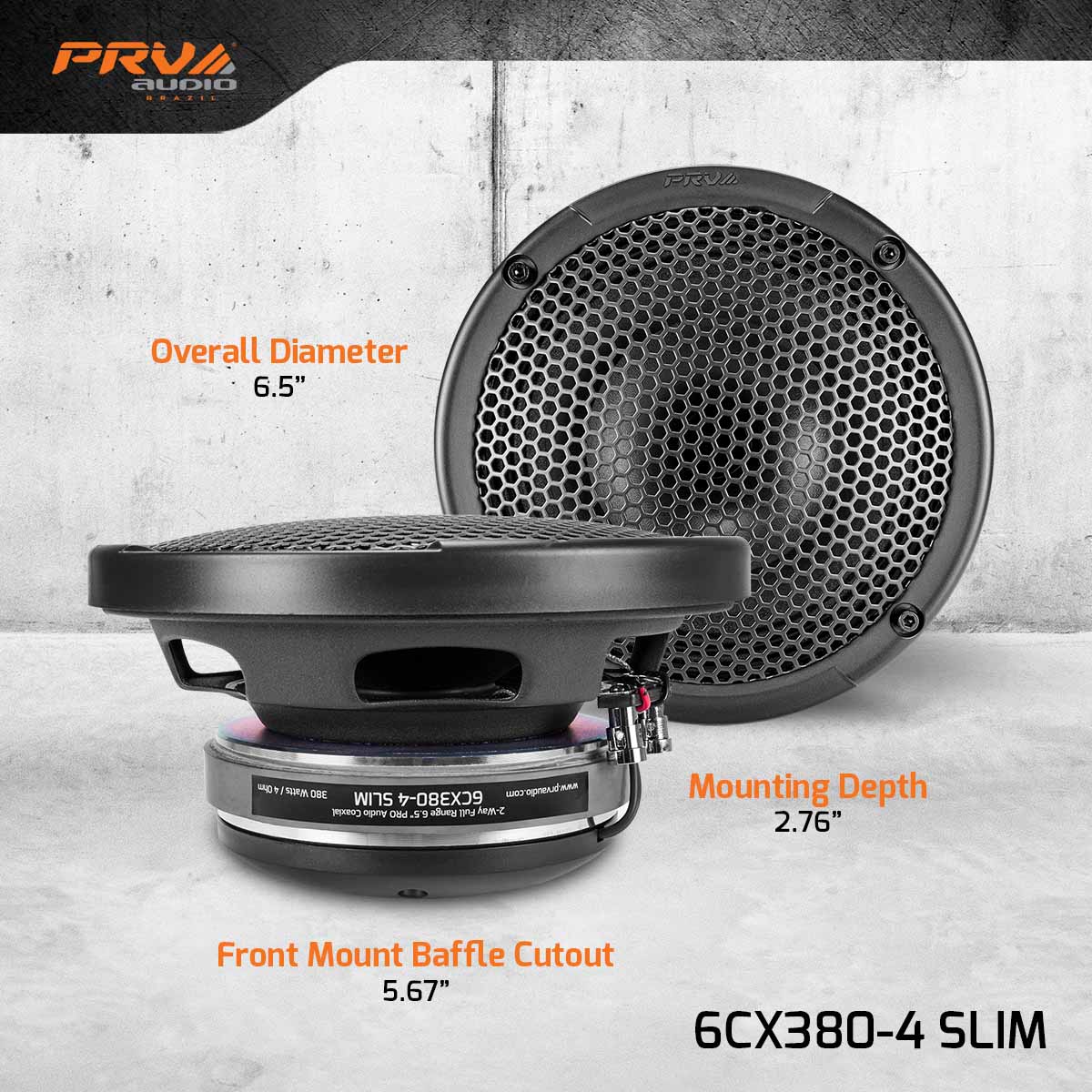 PRV 2-WAY COAXIAL 6CX380-4 SLIM 4 OHM