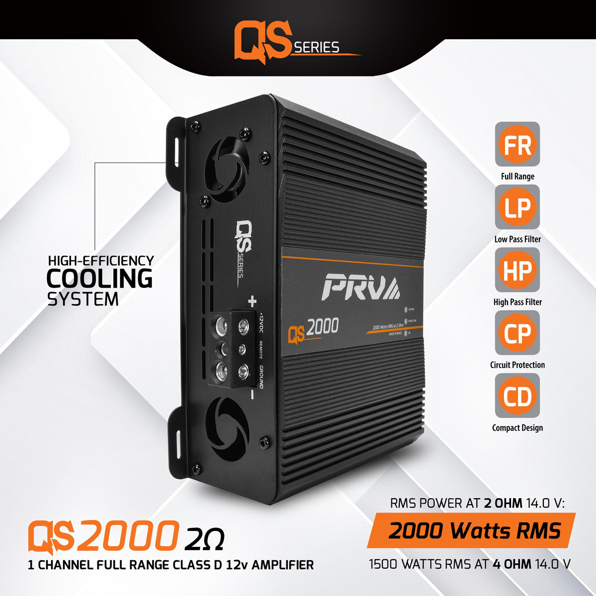 PRV AUDIO QS2000 MONOBLOCK FULL RANGE AMPLIFIER
