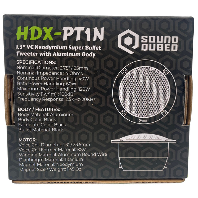 SOUNDQUBED 3" HDX PT1N Compression Neodymium Super Bullet Tweeter