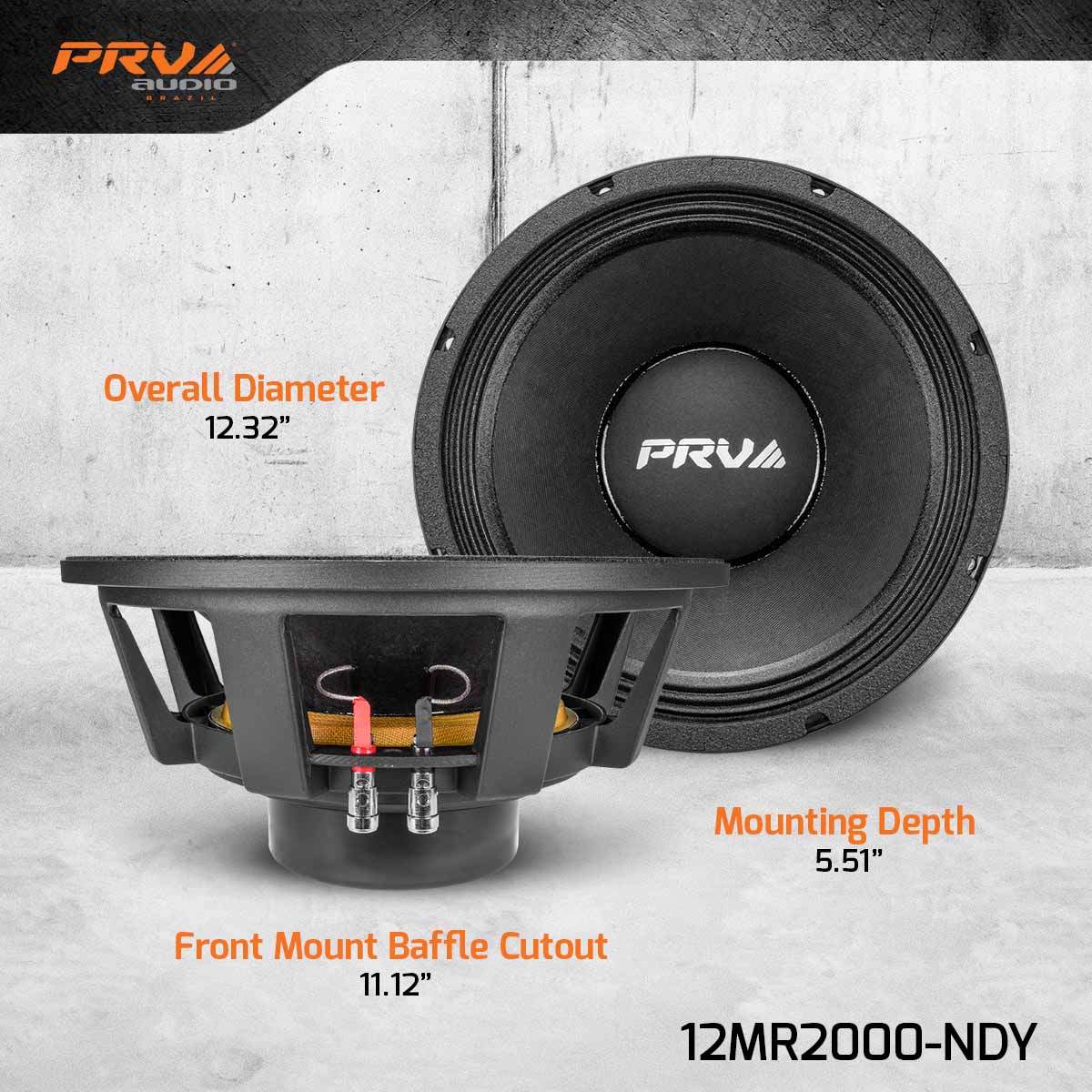 PRV Audio 12MR2000-NDY 8 OHM 12" Midrange Speaker