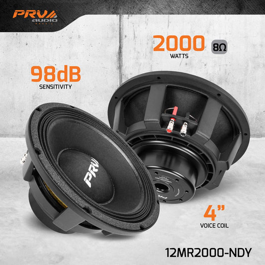 PRV Audio 12MR2000-NDY 8 OHM 12" Midrange Speaker