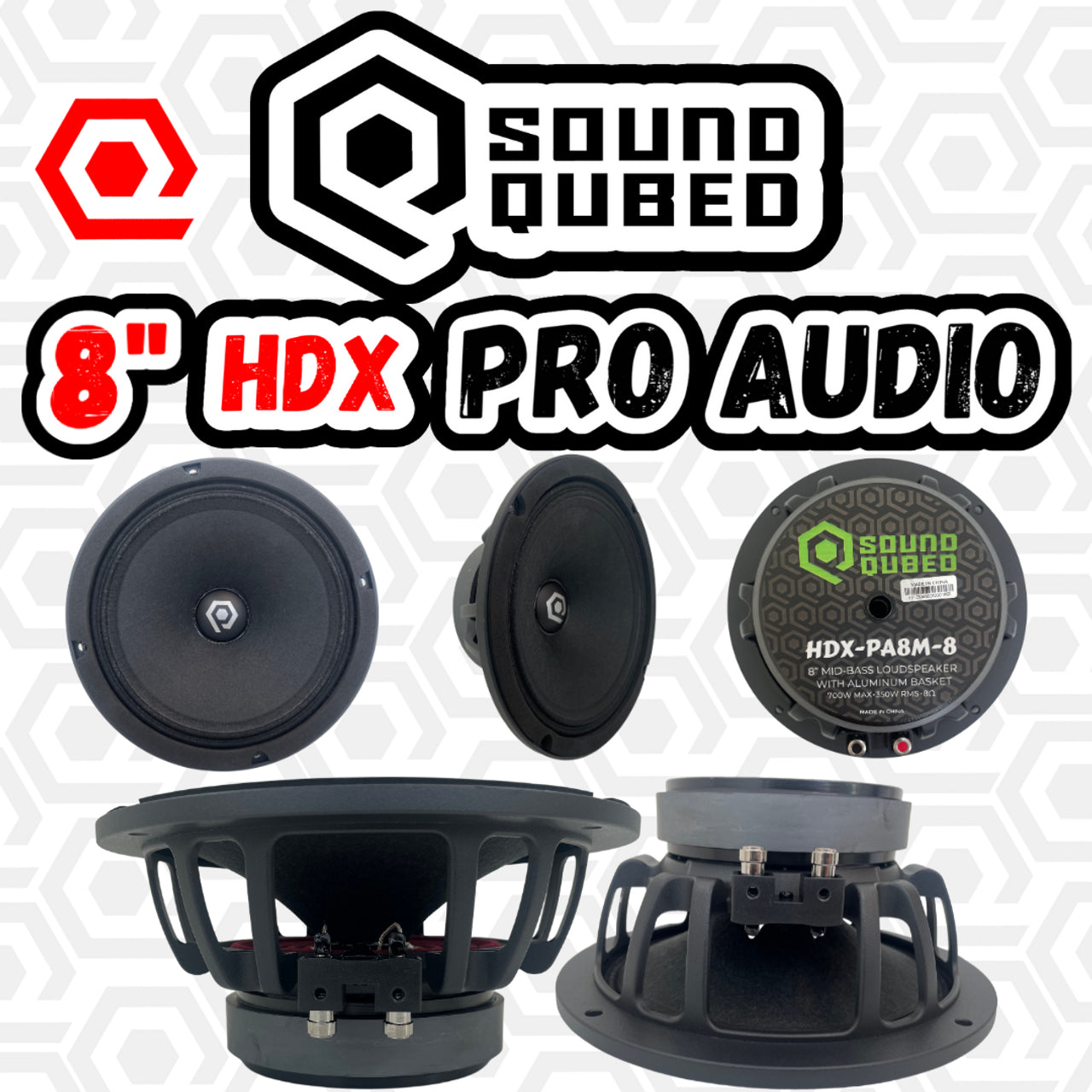 SOUNDQUBED HDX Series Pro Audio 8" Speaker (single)