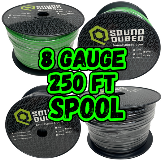 SOUNDQUBED 8ga Power and Ground Wire (250ft Spool)
