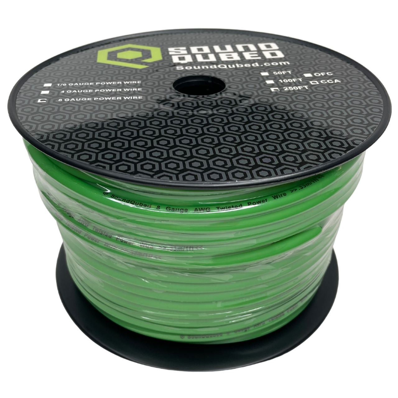 SOUNDQUBED 8ga Power and Ground Wire (250ft Spool)