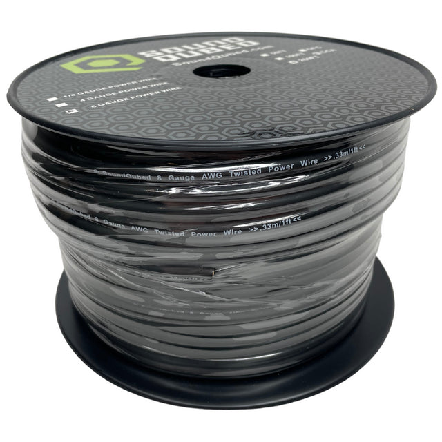 SOUNDQUBED 8ga Power and Ground Wire (250ft Spool)