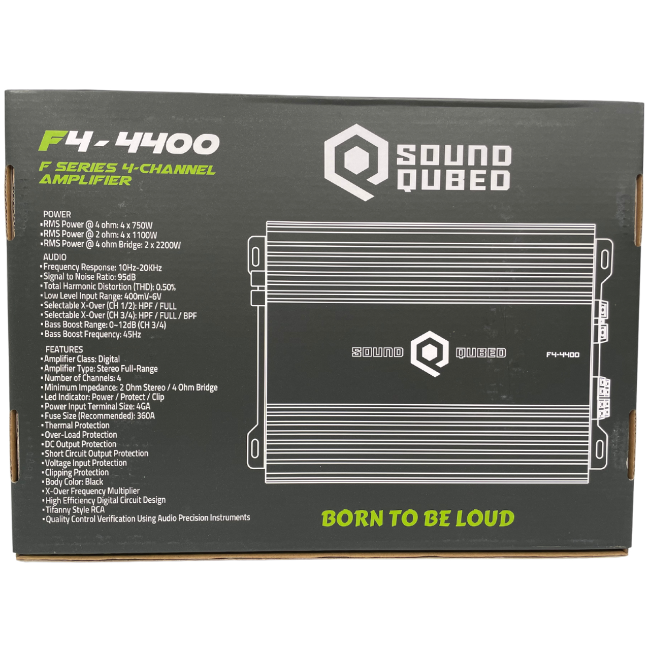 SOUNDQUBED F4-4400 Full Bridge 4400 Watt 4 Channel Amplifier