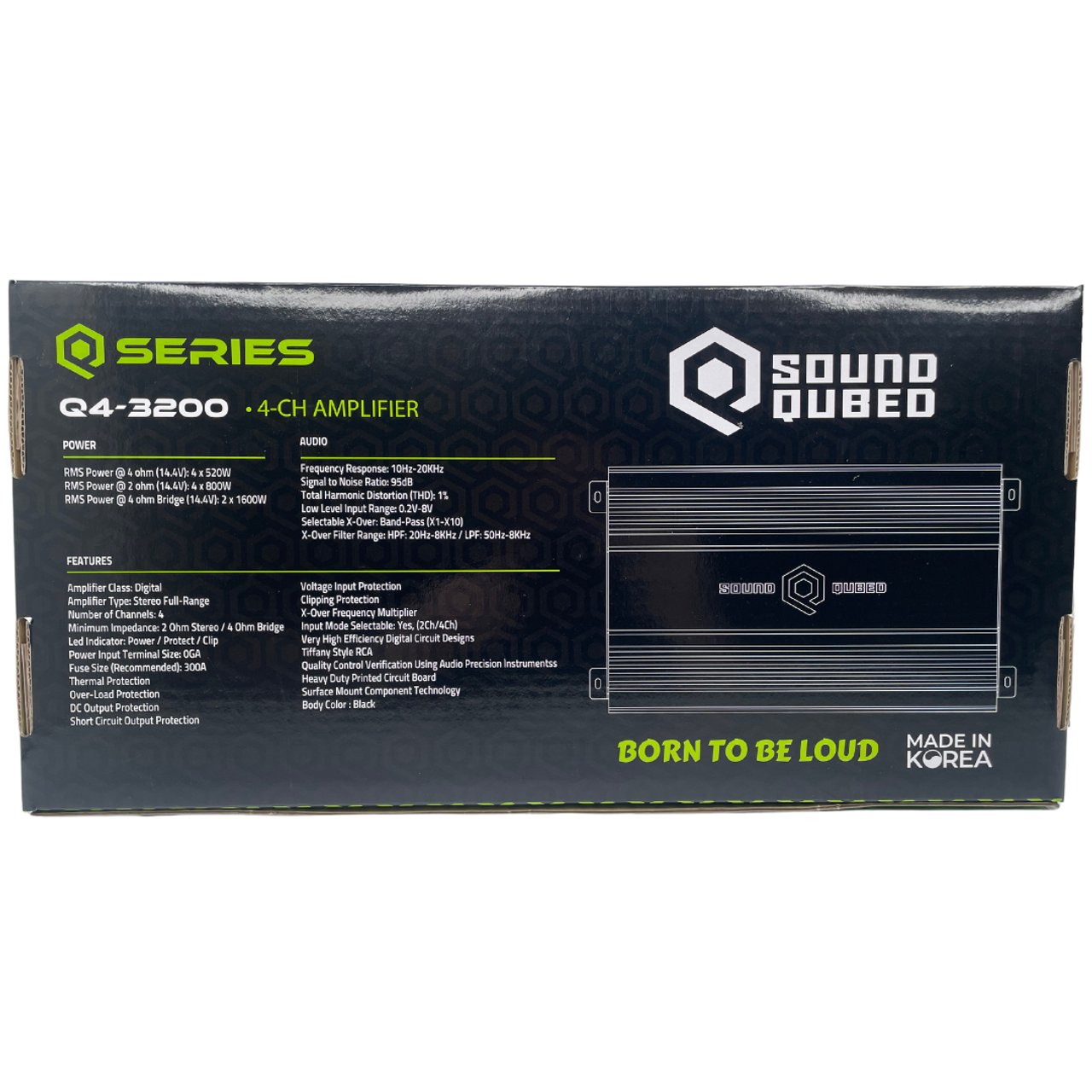 SOUNDQUBED Q4-3200 Q Series 3200 Watts 4 Channel Amplifier