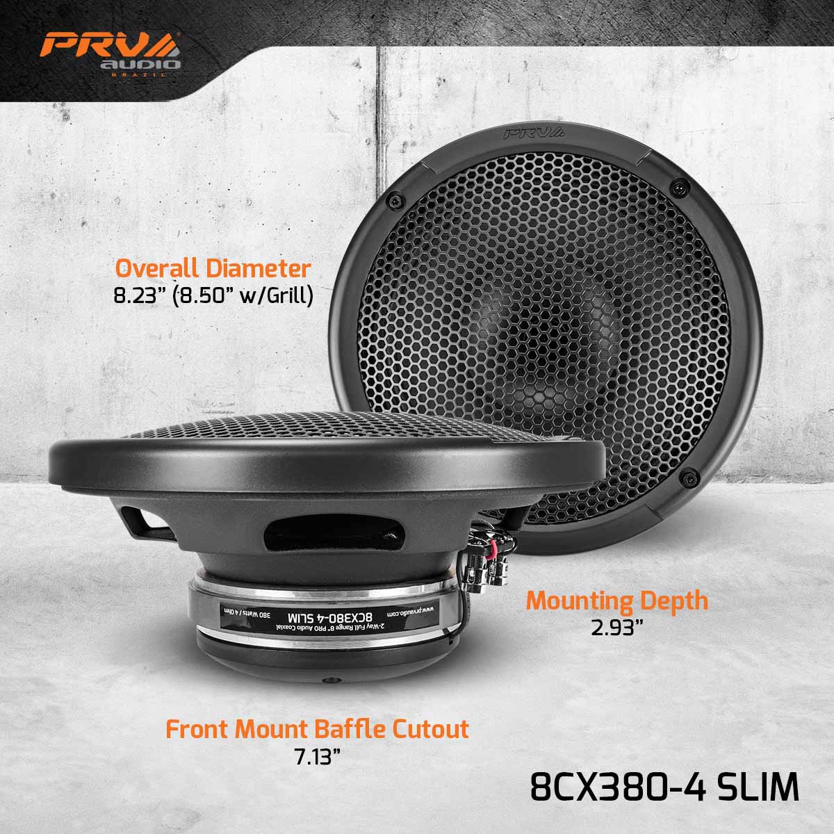 PRV 2-WAY COAXIAL 8CX380-4 SLIM 4 OHM