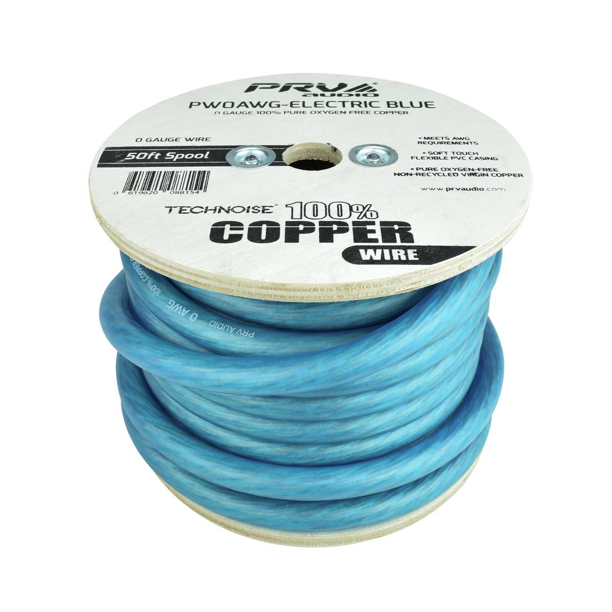 PRV AUDIO WIRE 50FT ROLL ELECTRIC BLUE