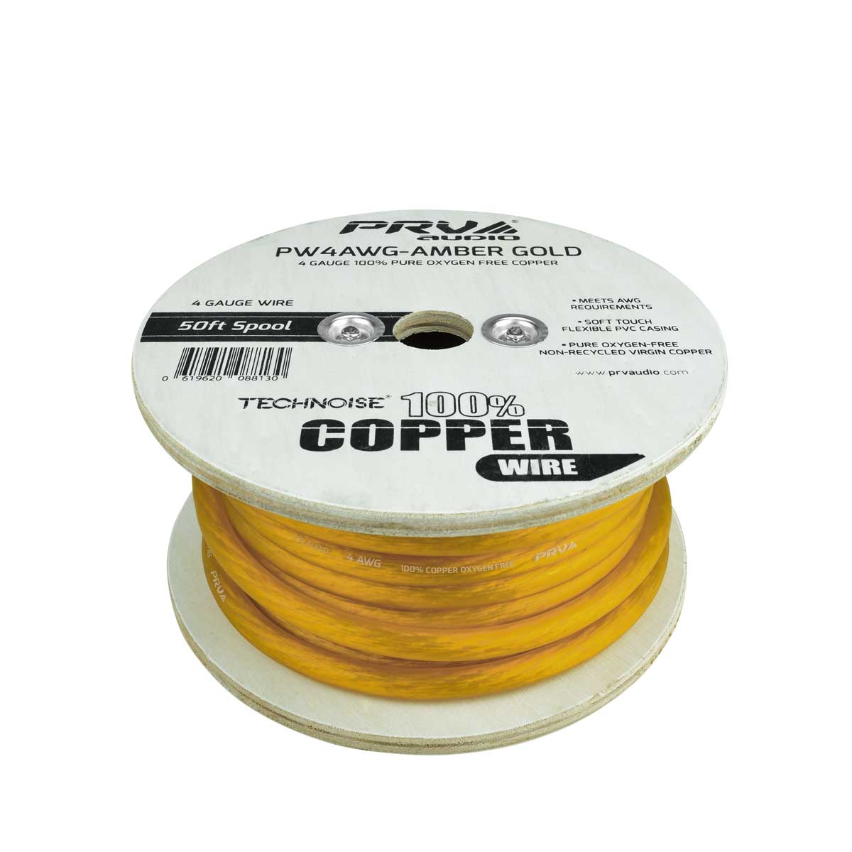 PRV AUDIO WIRE 50FT ROLL AMBER GOLD