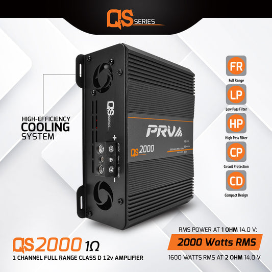 PRV AUDIO QS2000 MONOBLOCK FULL RANGE AMPLIFIER