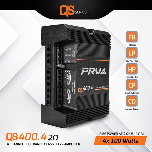 PRV AUDIO QS400.4 2 Ohm 4 CHANNEL FULL RANGE AMPLIFIER