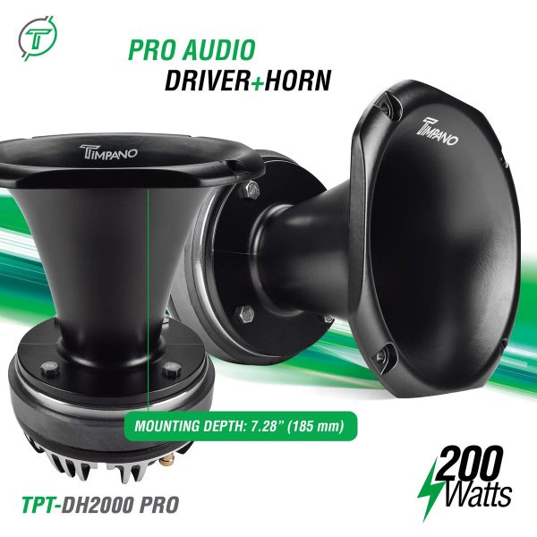 Timpano TPT-DH2000 PRO 2" Exit Aluminum Horn + Ferrite Driver Car Audio | Pro Audio