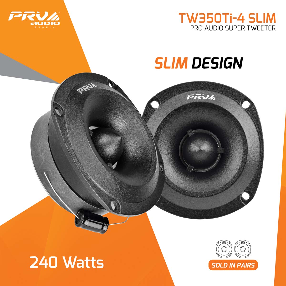 PRV TW350Ti- 4 SLIM PRO Audio Super Tweeter (Pair)